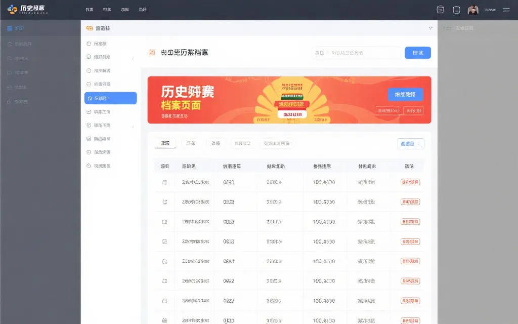 官网历史开奖归档页面设计